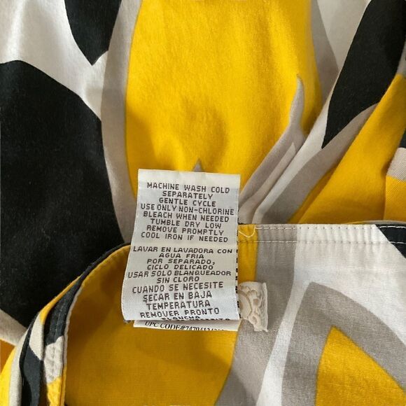 SPEECHLESS Knee Length Flared Skirt Black Yellow White Size 11 - Picture 10 of 11